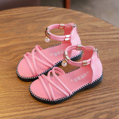 Sandale pentru copii cu bretele si fermoar pentru fete