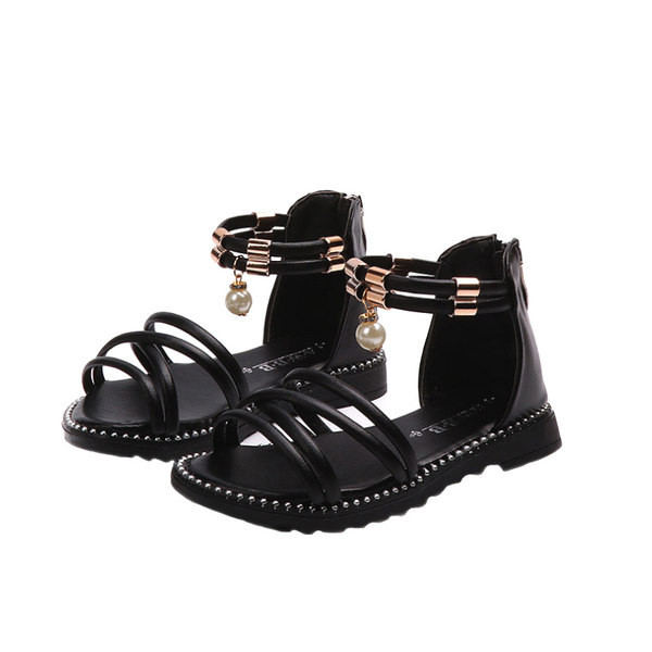 Sandale pentru copii cu bretele si fermoar pentru fete