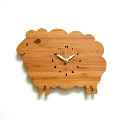 Μοντέρνο διακοσμητικό ξύλινο ρολόι σε άνιμαλ σχήμα 