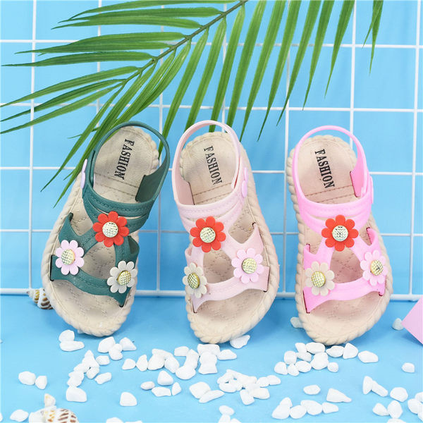 Sandale casual copii cu flori pentru fete