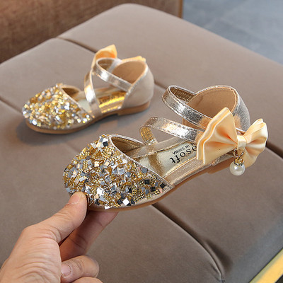 Παιδικά σανδάλια με κορδέλα και επίπεδη σόλα