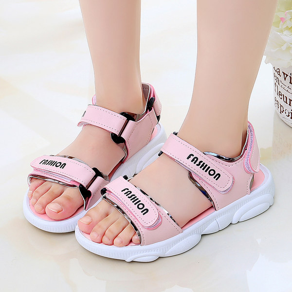 Sandale casual pentru copii cu inscripții și velcro