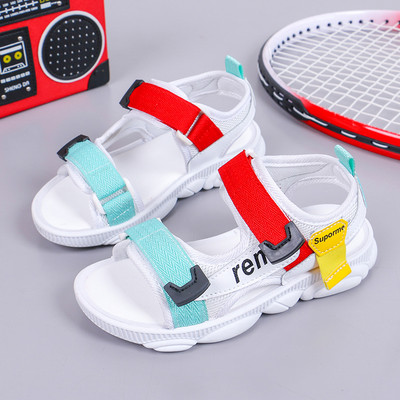 Sandale casual pentru copii cu inscripție și plasă pentru fete