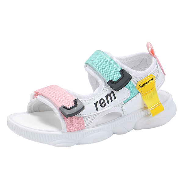 Sandale casual pentru copii cu inscripție și plasă pentru fete
