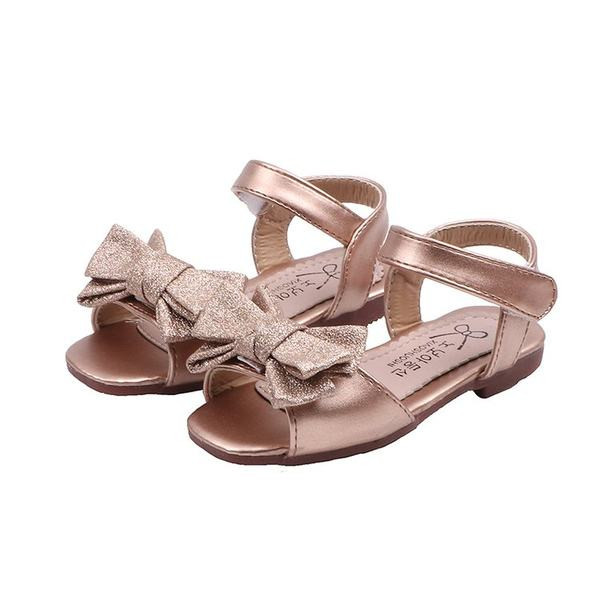Παιδικά casual γυαλιστερά σανδάλια με κορδέλα