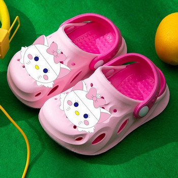 Σανδάλια από καουτσούκ για κορίτσια με απλικέ χρώμα σε στυλ Crocs