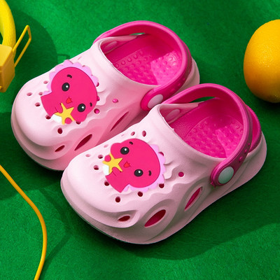 Sandale de crocodil de cauciuc pentru fete cu aplicație colorată