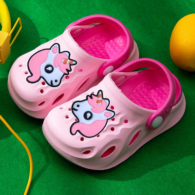 Sandale de crocodil de cauciuc pentru fete cu aplicație colorată