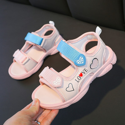 Dječje sandale s natpisom i čičak naljepnicama za djevojčice