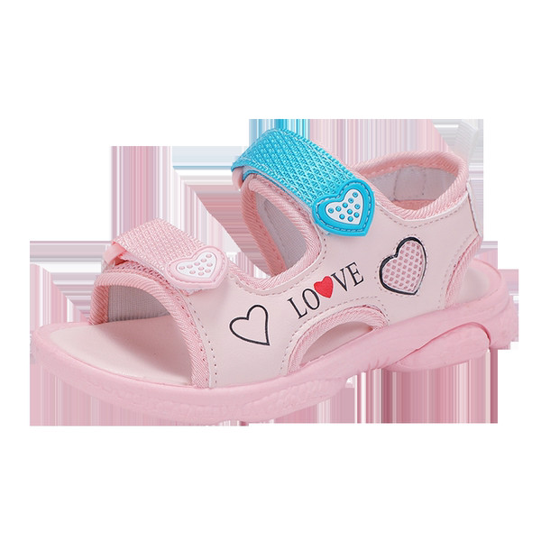 Dječje sandale s natpisom i čičak naljepnicama za djevojčice