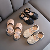 Sandale casual copii din piele pentru fete cu curea