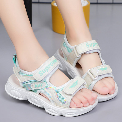 Παιδικά σανδάλια με επιγραφή και δίχτυ για κορίτσια