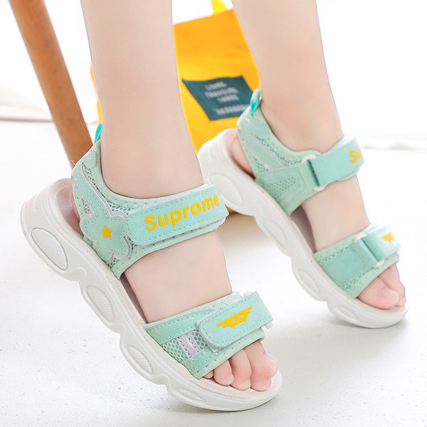 Παιδικά σανδάλια με επιγραφή και δίχτυ για κορίτσια