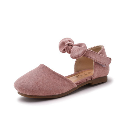 Sandale pentru copii din piele intoarsa eco cu panglica