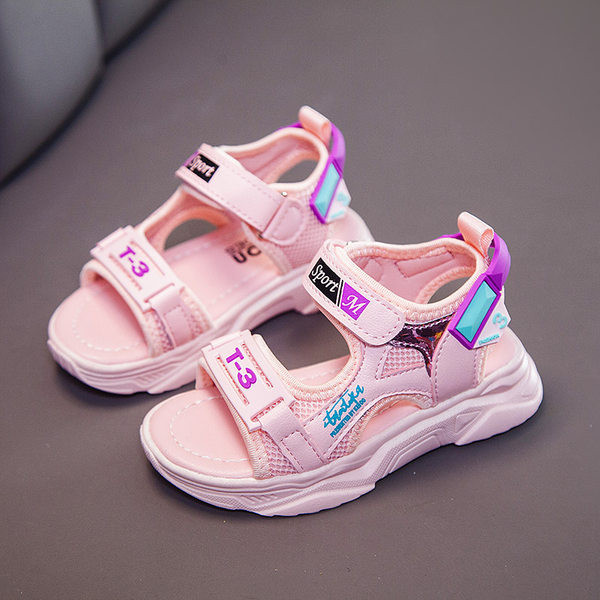 Sandale casual pentru copii cu autocolante - potrivite pentru fete si baieti