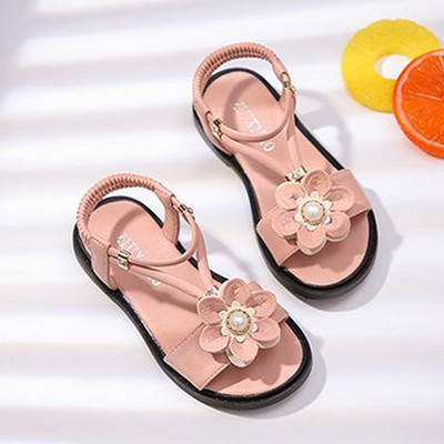 Sandale pentru copii cu floare 3D si elastic