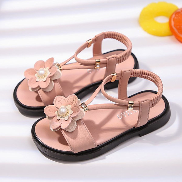 Sandale pentru copii cu floare 3D si elastic