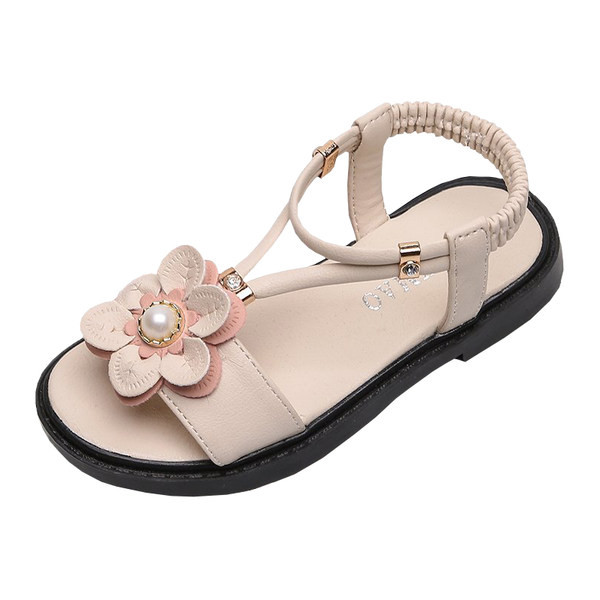 Sandale pentru copii cu floare 3D si elastic