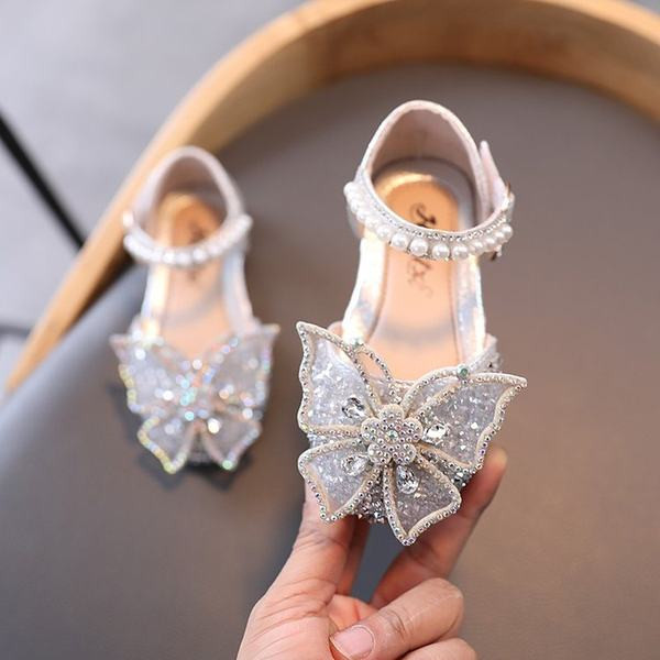 Trijų spalvų vaikiški basutės su perlais ir akmenukais mergaitėms