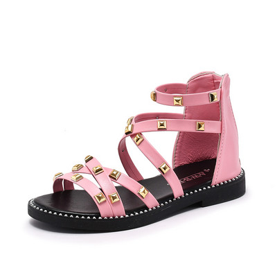 Παιδικά έκο δερμάτινα σανδάλια με μεταλλικά στοιχεία