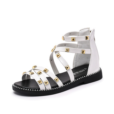 Παιδικά έκο δερμάτινα σανδάλια με μεταλλικά στοιχεία