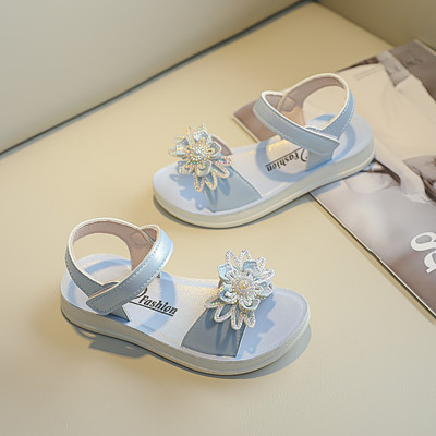 Sandale de dama cu pietre si flori in doua culori