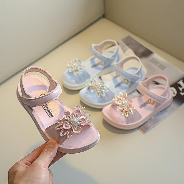 Sandale de dama cu pietre si flori in doua culori