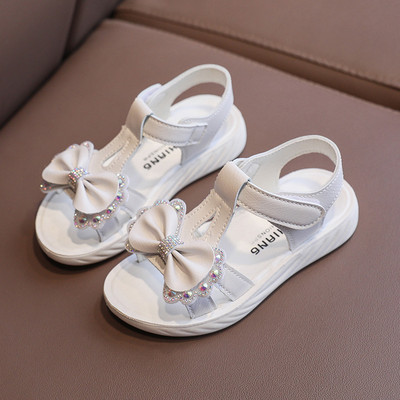 Μοντέρνα παιδικά σανδάλια με κορδέλα και πέτρες για κορίτσια