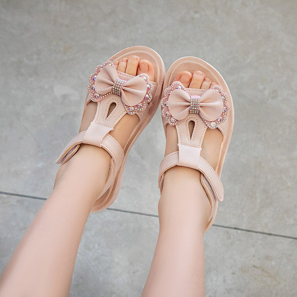 Model nou de sandale pentru copii din piele ecologica pentru fete - doua culori