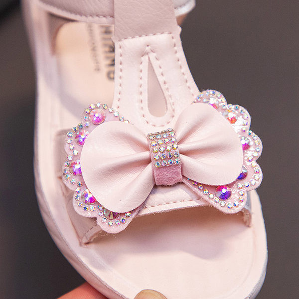 Model nou de sandale pentru copii din piele ecologica pentru fete - doua culori