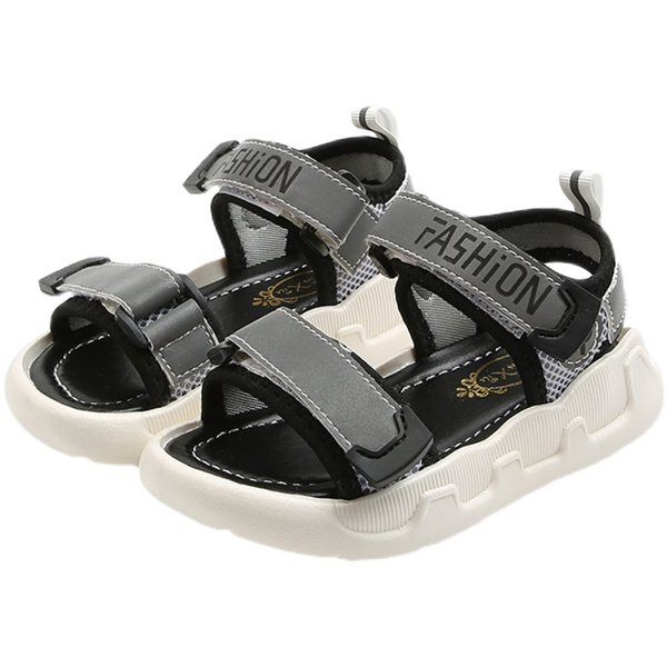 Παιδικά σανδάλια με επιγραφές και λουράκια βελκρό για κορίτσια