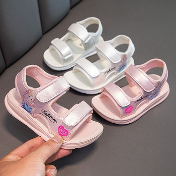 Ежедневни детски сандали с лепенки в два цвята за момичета