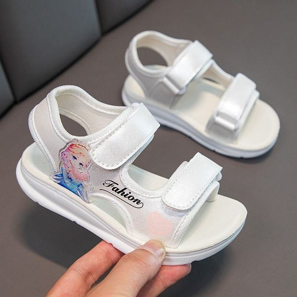 Sandale casual pentru copii cu autocolante in doua culori pentru fete