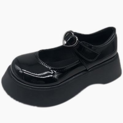 Pantofi casual de dama moderni din piele ecologica si inima cu catarama metalica