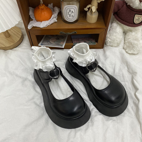 Pantofi casual de dama moderni din piele ecologica si inima cu catarama metalica