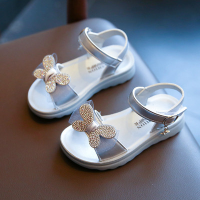 Model nou de sandale pentru copii cu autocolante si decor 3D in trei culori