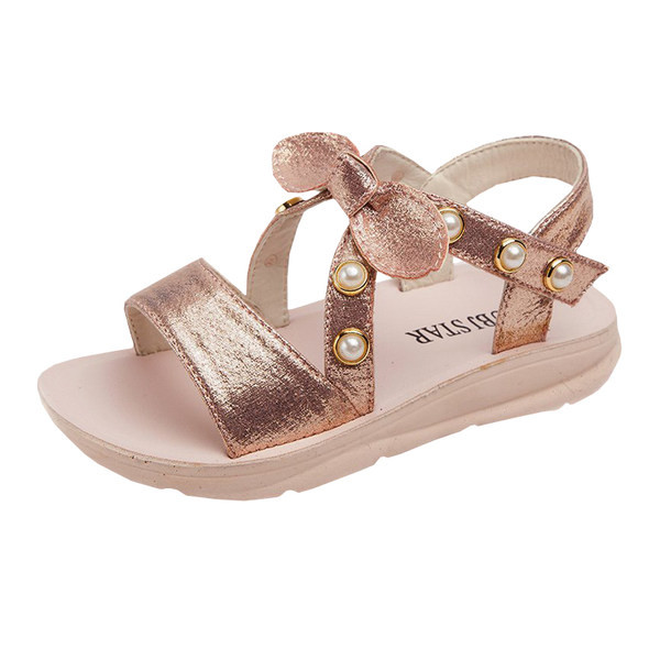 Sandale moderne pentru copii cu panglica si perle