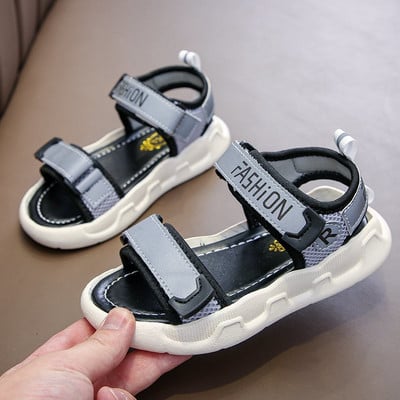 Sandale pentru copii cu velcro și inscripții