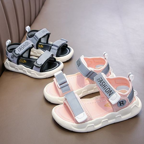 Sandale pentru copii cu velcro și inscripții