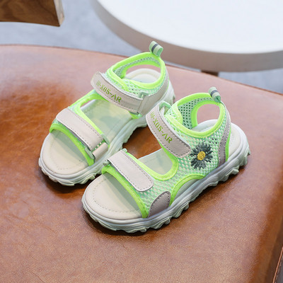 Sandale pentru copii luminoase pentru fete cu broderie