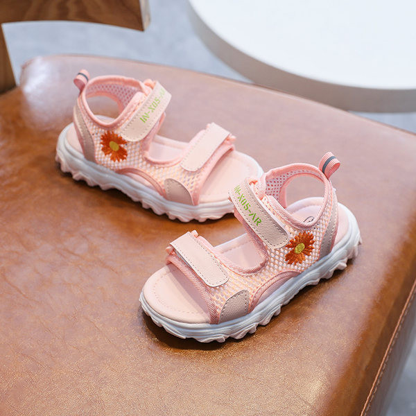 Sandale pentru copii luminoase pentru fete cu broderie