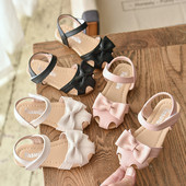 Sandale copii din piele cu panglica si catarama