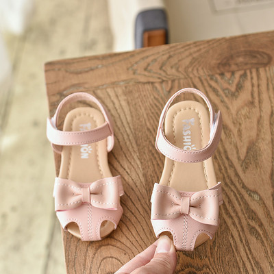 Sandale copii din piele cu panglica si catarama