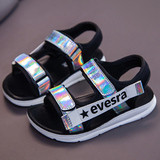 Sandale casual pentru copii cu inscripție și velcro
