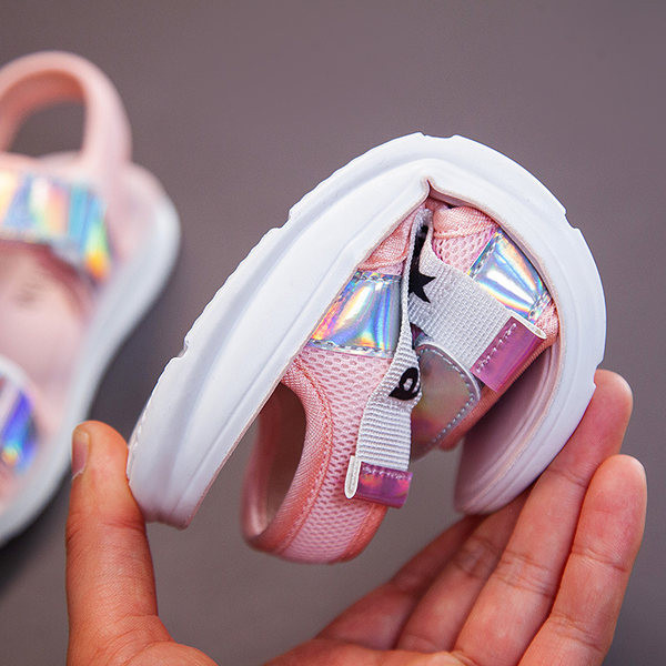 Sandale casual pentru copii cu inscripție și velcro