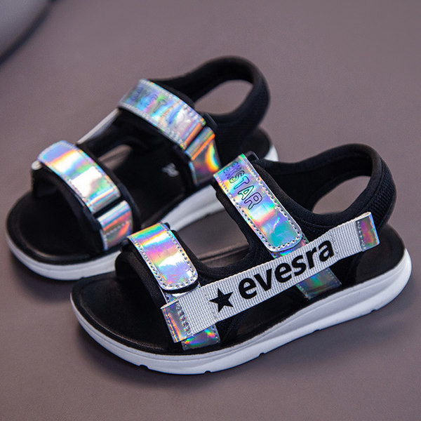 Sandale casual pentru copii cu inscripție și velcro