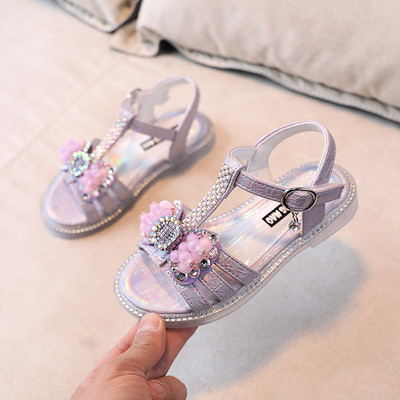 Nou model de sandale pentru copii cu panglica si pietre - pentru fete