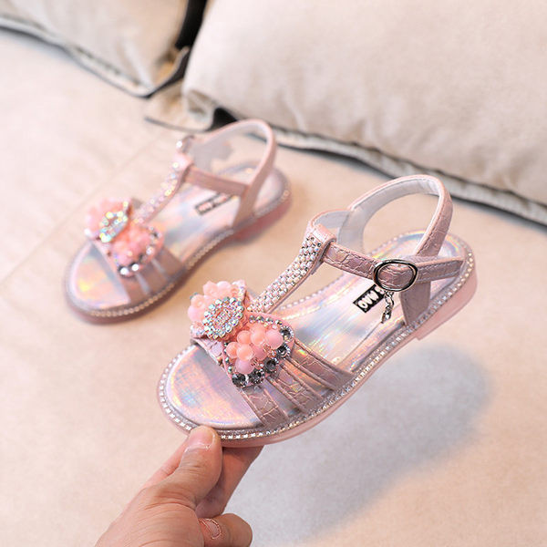 Nou model de sandale pentru copii cu panglica si pietre - pentru fete