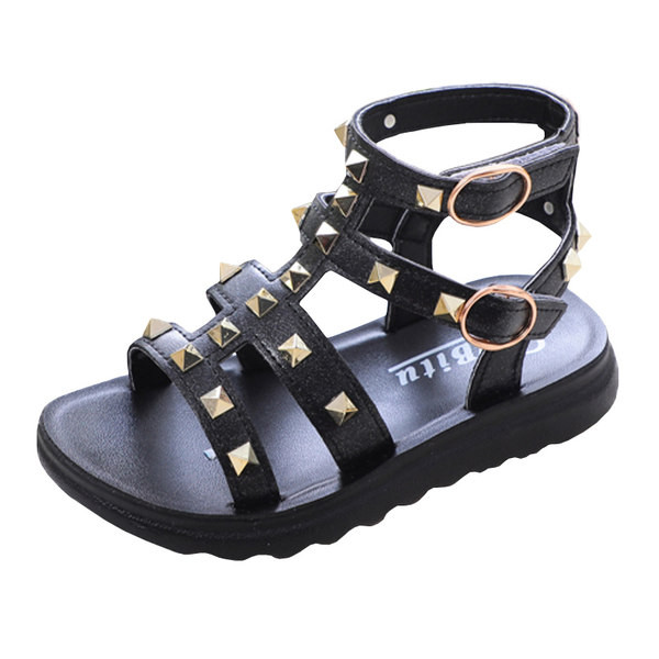 Sandale romane model nou din piele ecologica cu carouri metalice