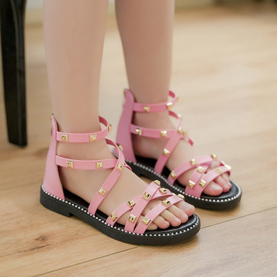 Sandale pentru copii cu ochiuri si fermoar